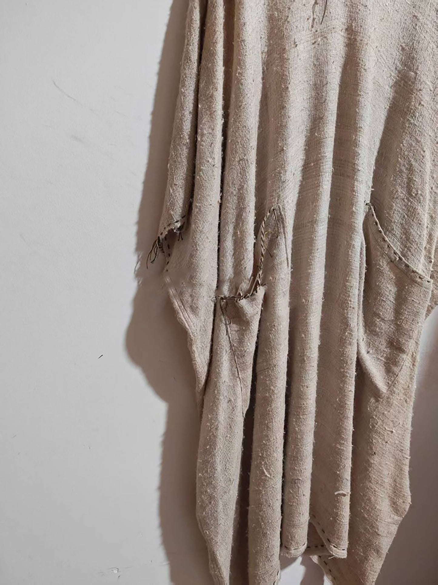 Oversized Natural Tussah Silk Slub Dress dr0391 X326