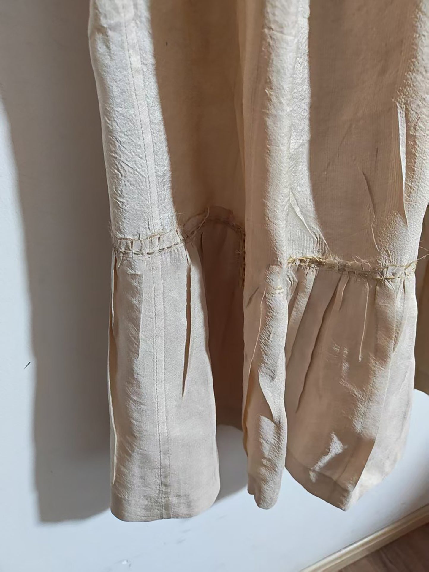 Undyed Tussah Silk Ruffle Skirt sk0080 X319