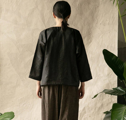 edoa Mud Silk Modified Chinese Blouse