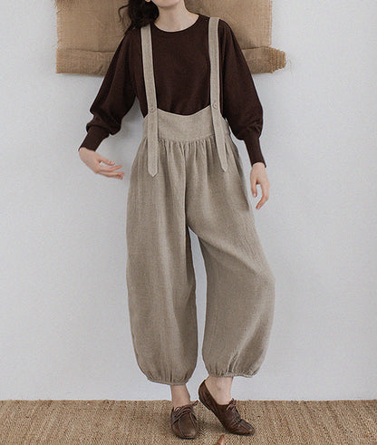 edoa Loose Flax Linen Salopette