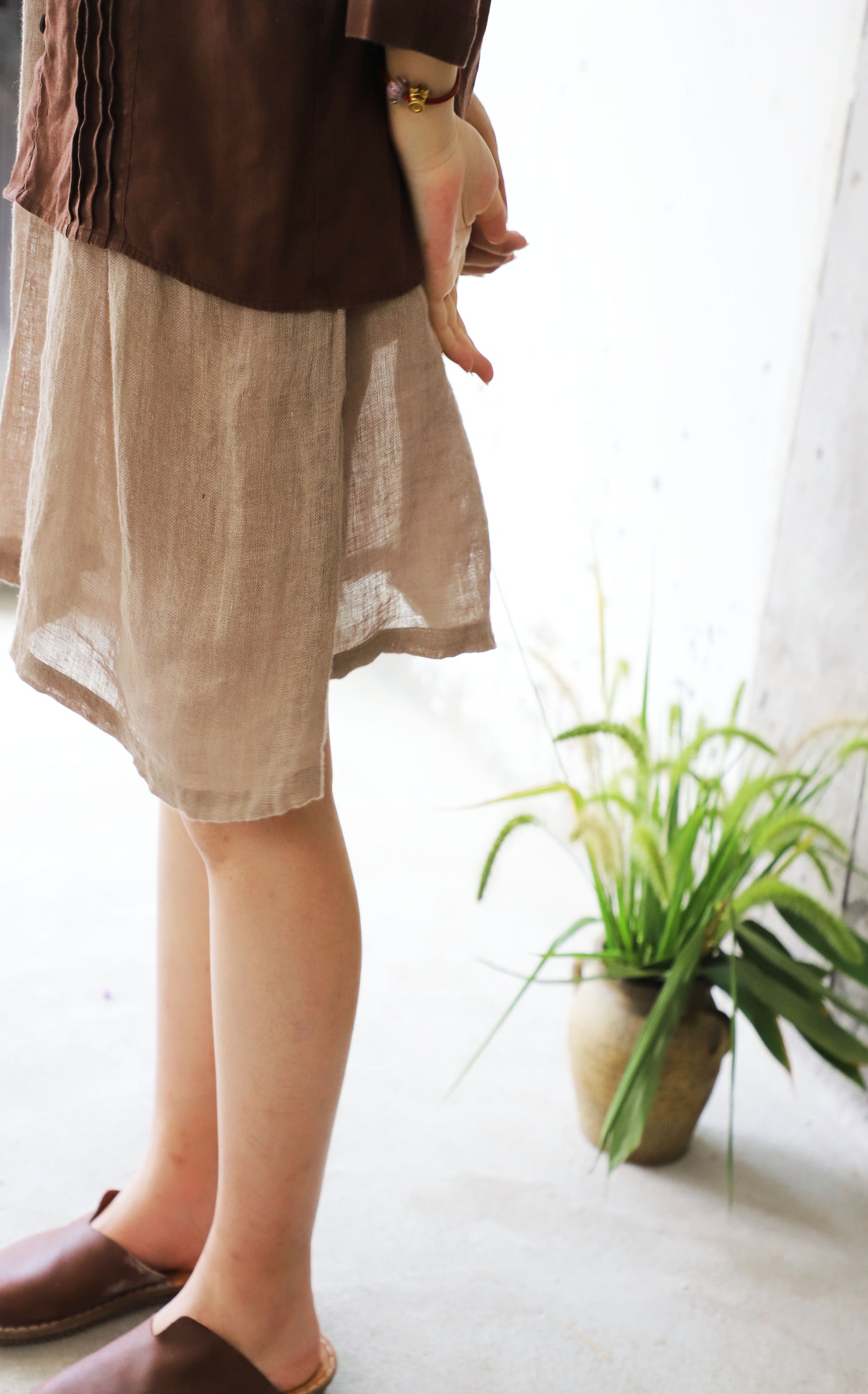edoa Flare sleeves Linen Gauze Blouse