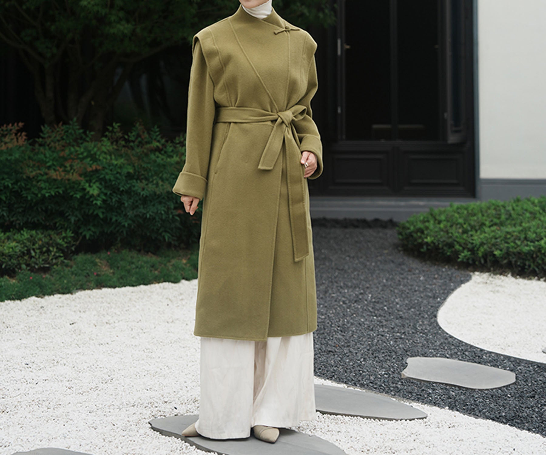 edoa Premium Double Faced Wool Chinese Coat