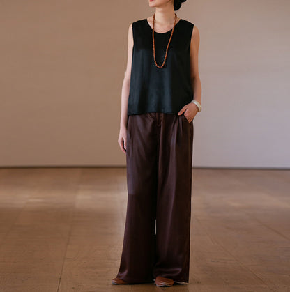 edoa Pure Silk Satin Tank Top