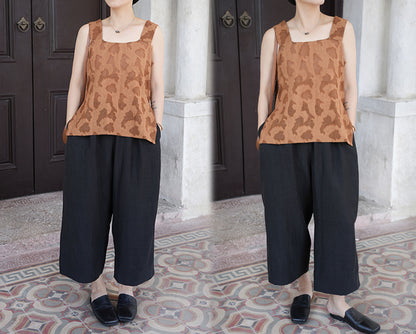 edoa Cracked Mud Silk Charmeuse Grandma Pants