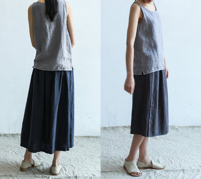 edoa White Washed Linen Tank Top