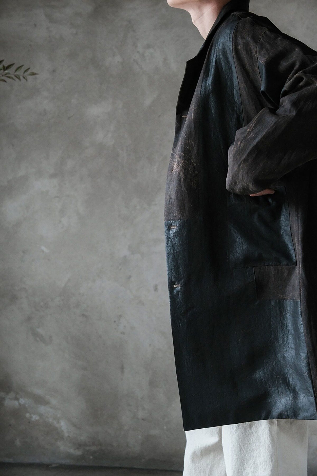 edoa Mud Tussah Silk Patchwork Coat