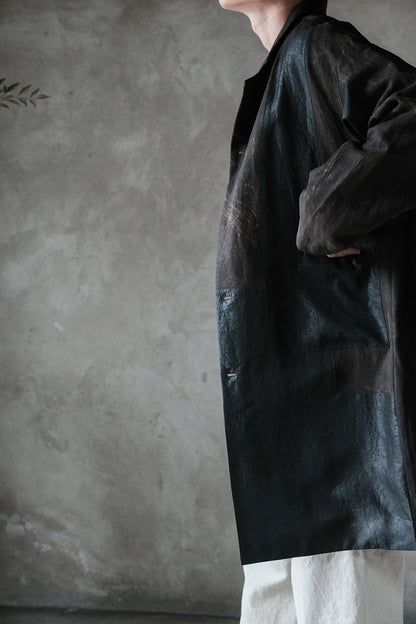 edoa Mud Tussah Silk Patchwork Coat
