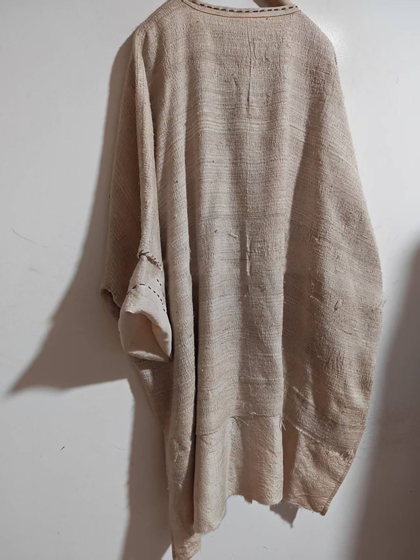 Oversized Natural Tussah Silk Slub Tunic to0329 X327