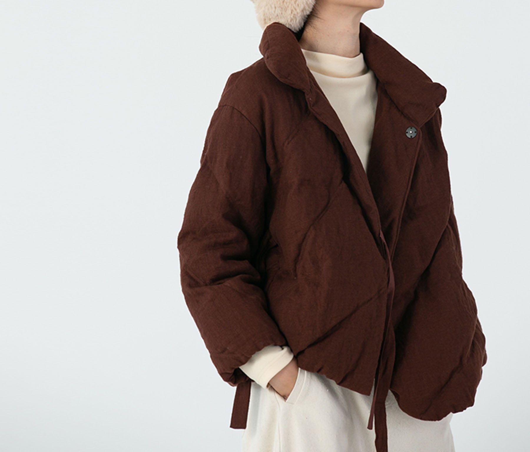 edoa Linen Goose Down Coat
