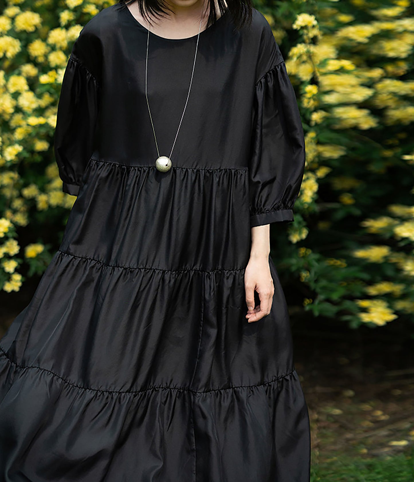 edoa Cake Silk Tiered Dress