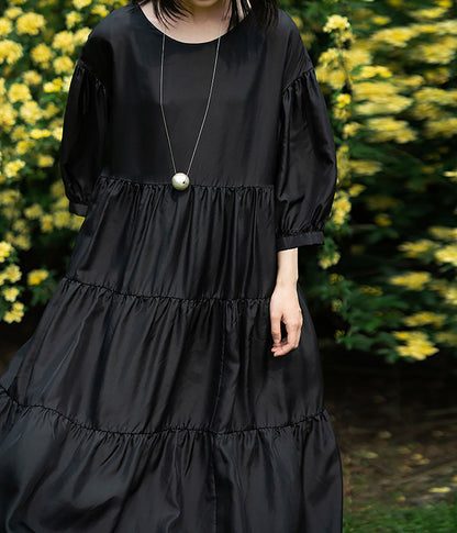 edoa Cake Silk Tiered Dress