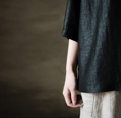 edoa Cracked Mud Silk 3/4 Sleeve Tee