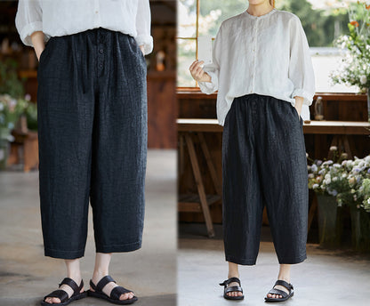 edoa Cracked Mud Silk Tapered Pants