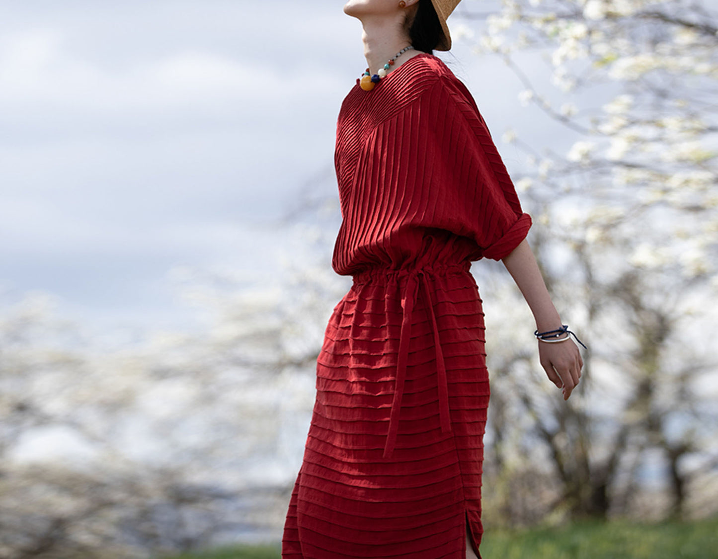 edoa Hand-pintucked Linen Dress
