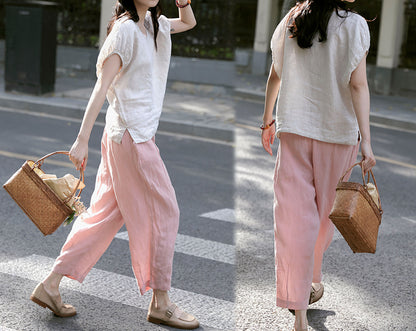 edoa High Count Linen Pants