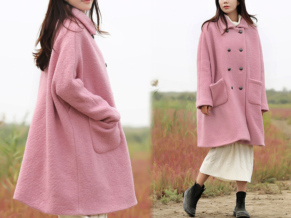 edoa  Loop-Yarns Wool Oversized Coat 