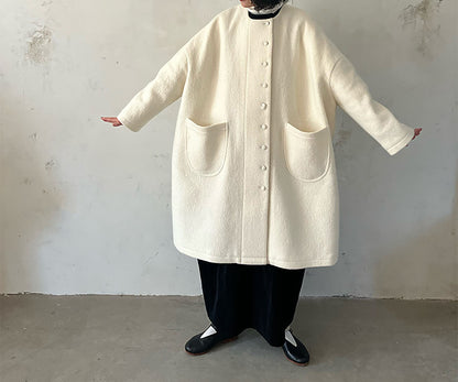 edoa Winter Boiled Wool Oversized Coat