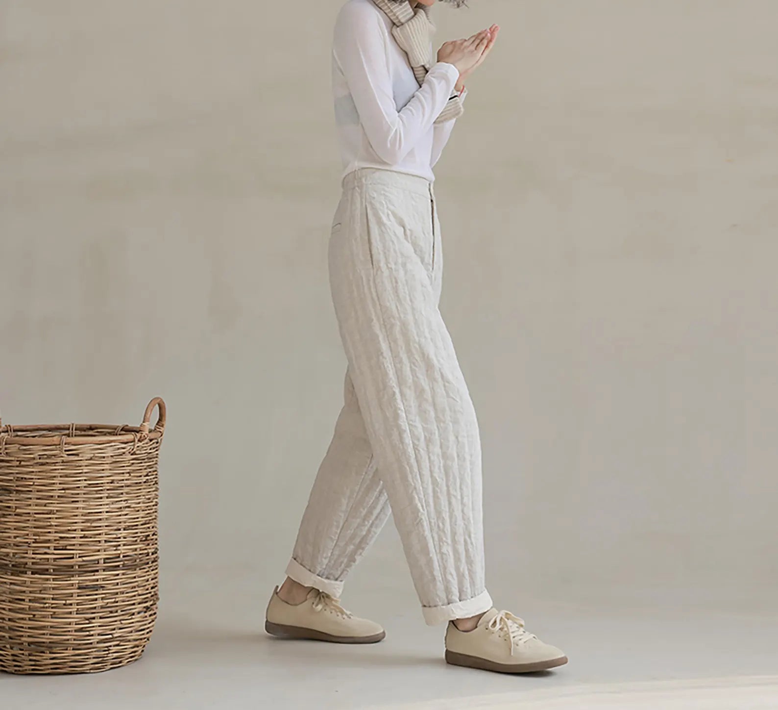 edoa Flax Linen Down Pants