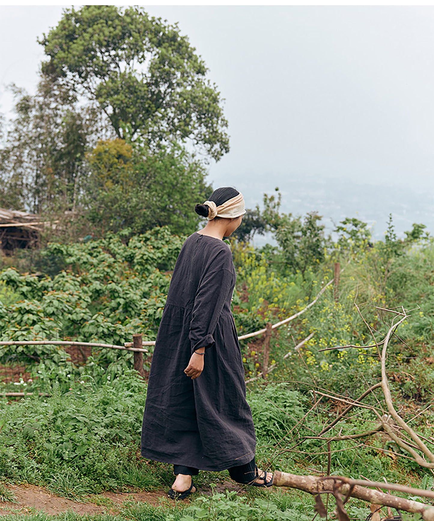 edoa Washed Linen Garden Dress
