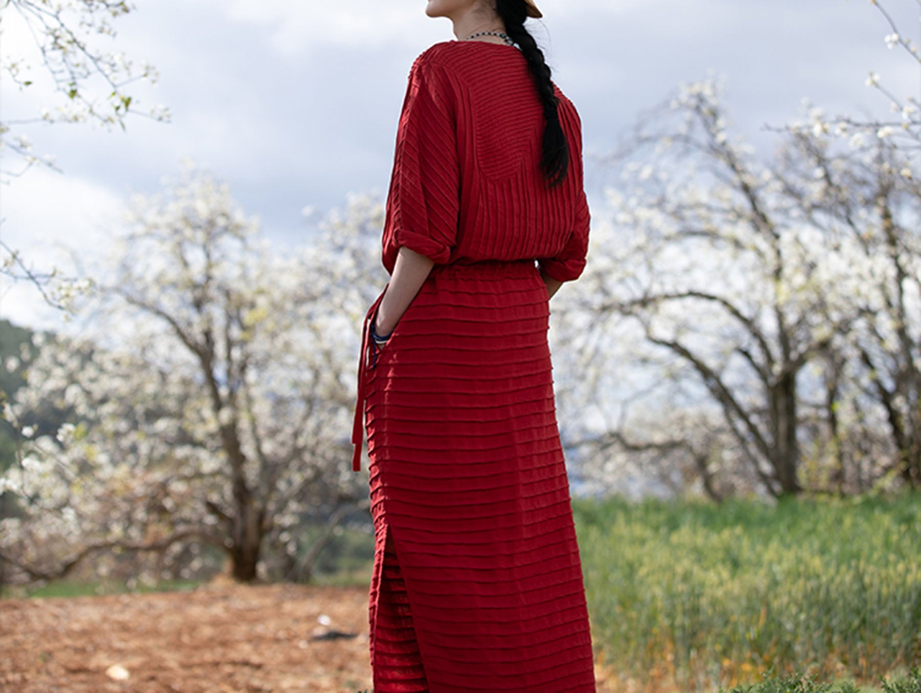 edoa Hand-pintucked Linen Dress