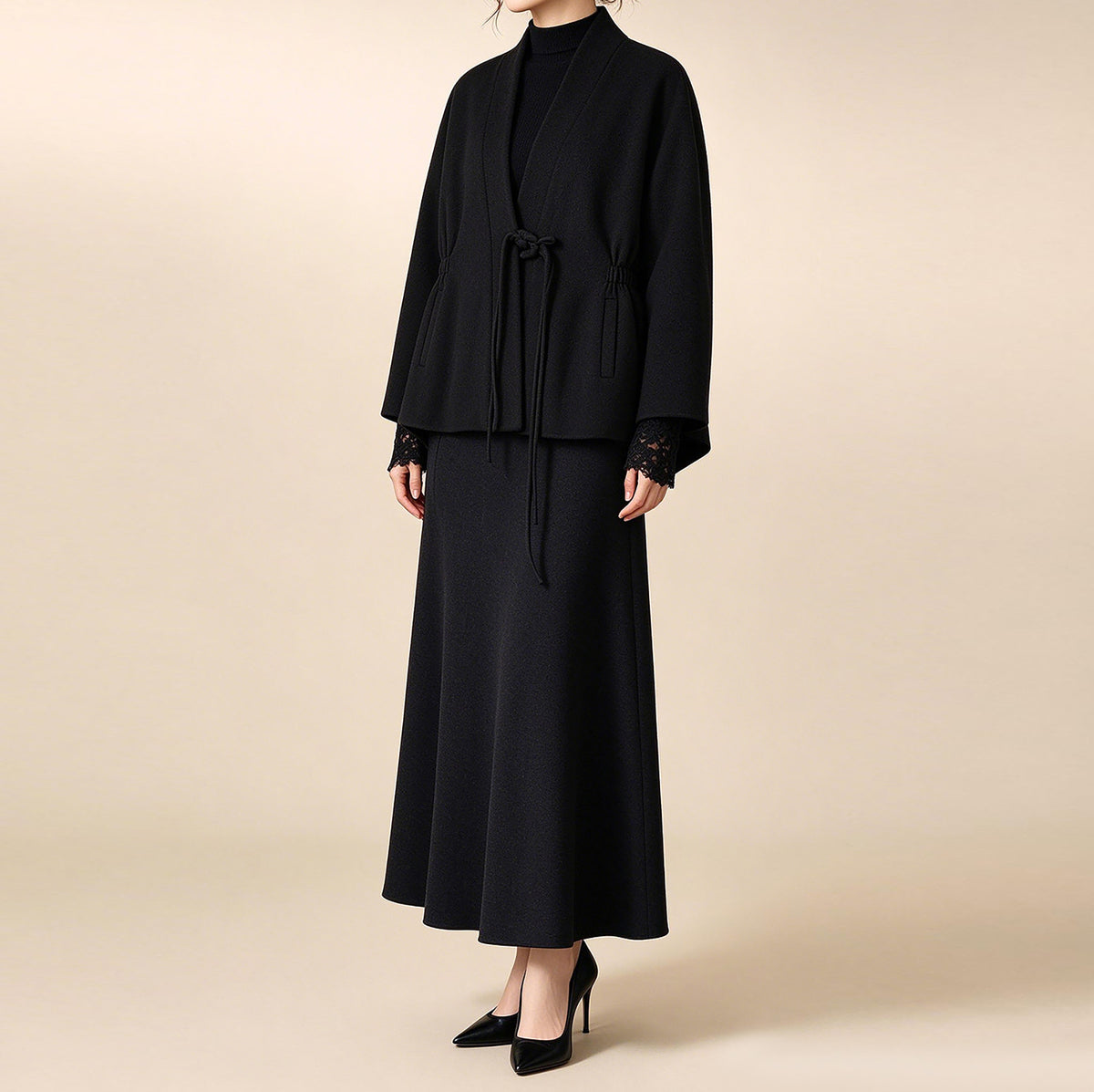 edoa Winter Boiled Wool Chinese Coat