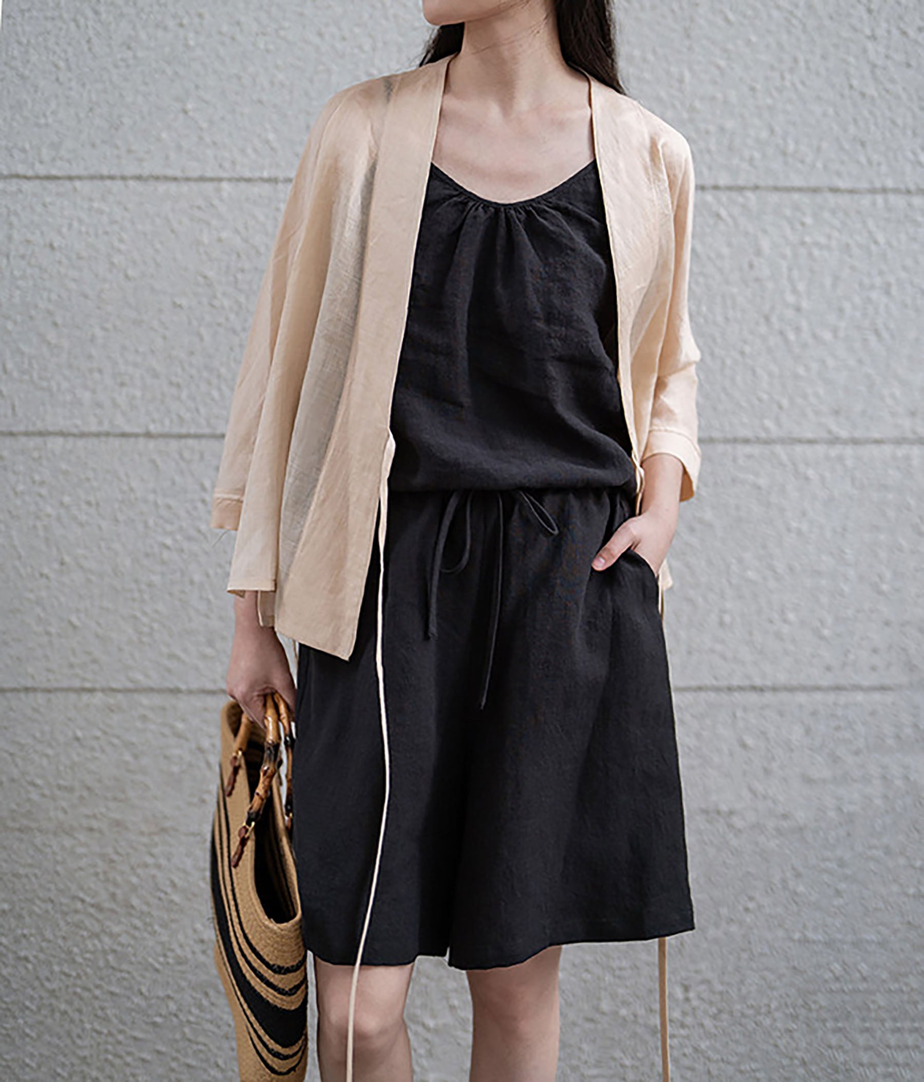 edoa Distressed Gauzy Ramie Hanfu Jacket