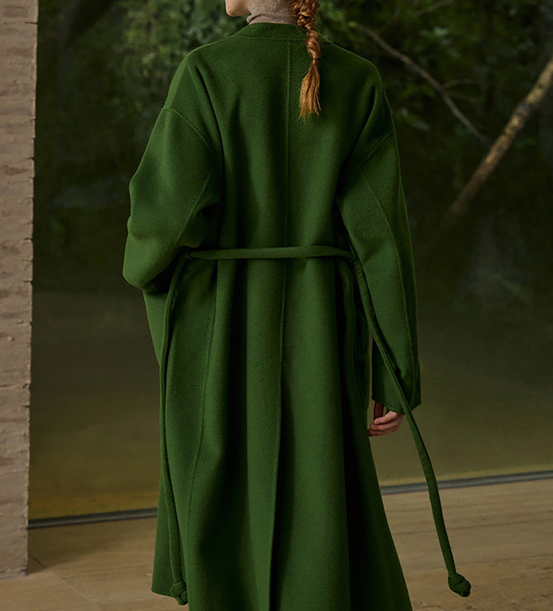 EDOA New Chinese Style Double-faced Wool Long Coat
