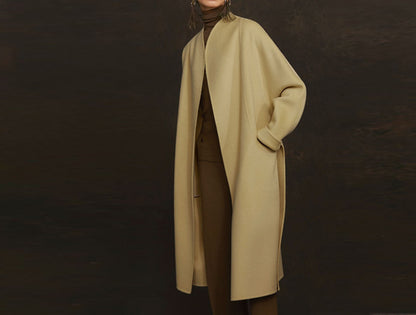 edoa Double Faced Wool Wrap Coat 