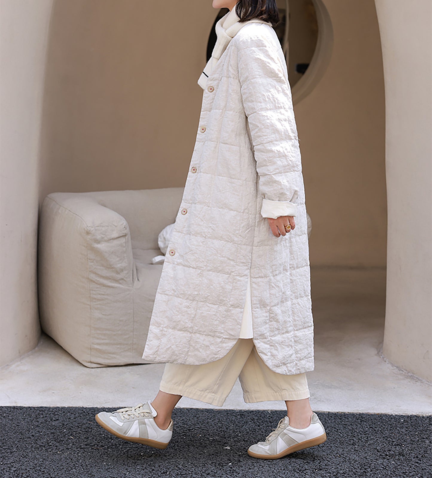 edoa Reversible Linen Down Coat 