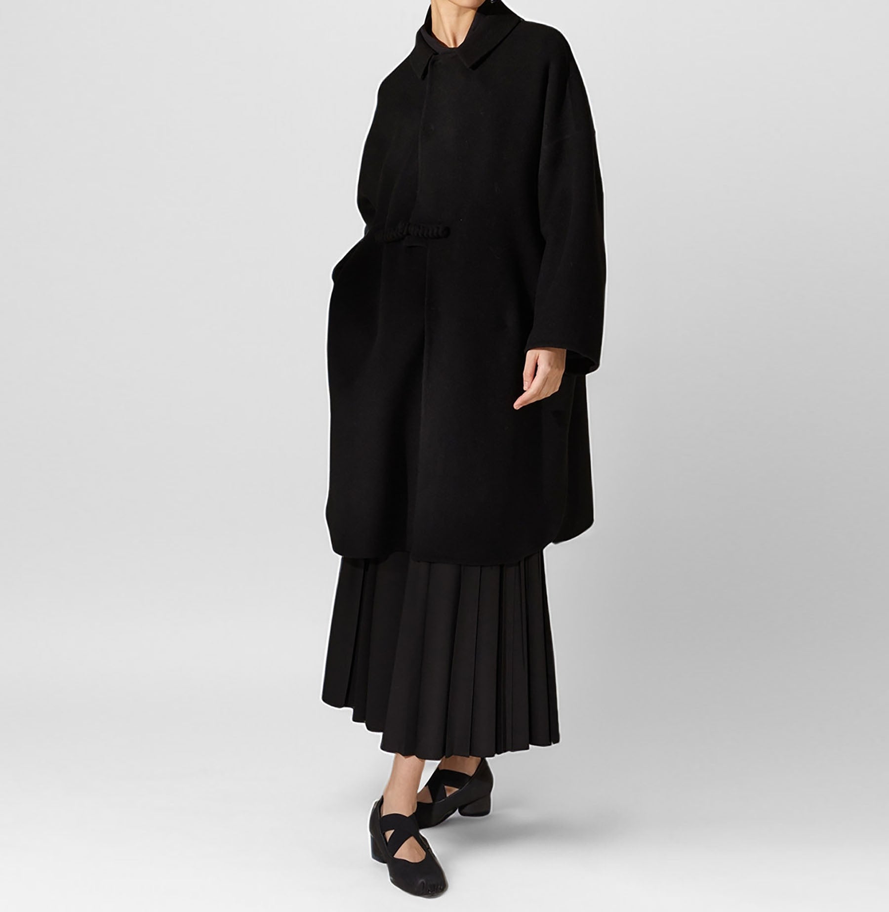 edoa Chinese Style Double-faced Wool Coat 