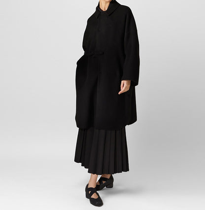 edoa Chinese Style Double-faced Wool Coat 