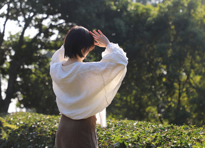 edoa White 18th Century Linen Pirate Shirt