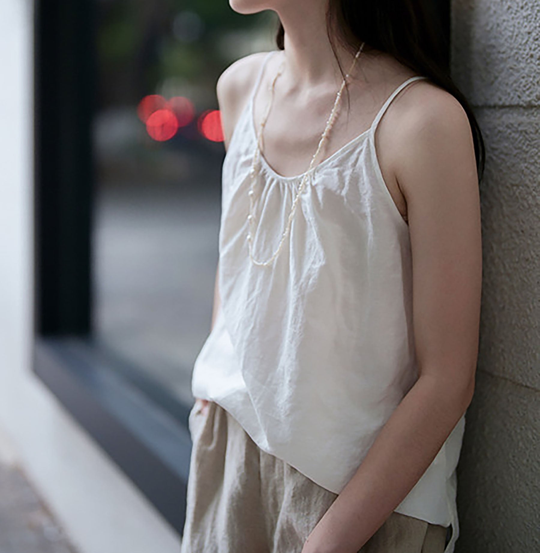 edoa Washed Linen Camisole Top