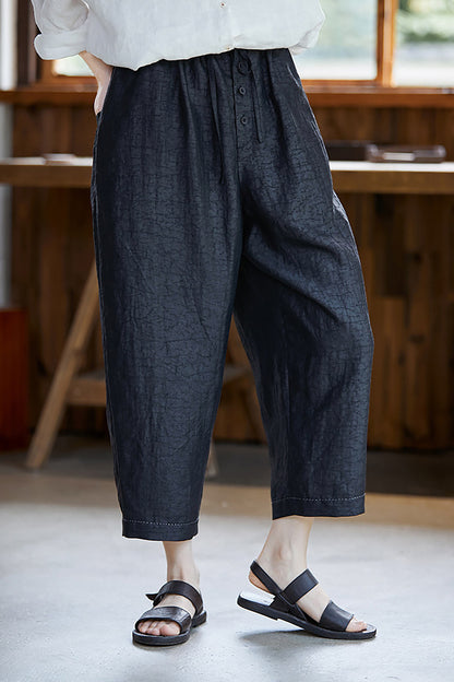 edoa Cracked Mud Silk Tapered Pants