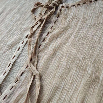 Plant Dyed Silk Crepe Duster Coat co0129 A418