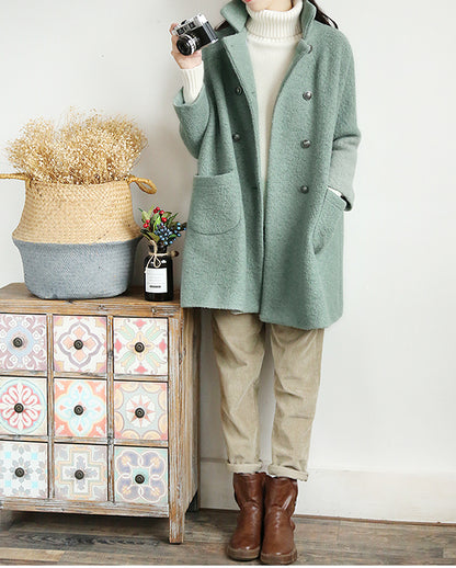 edoa  Loop-Yarns Wool Oversized Coat 