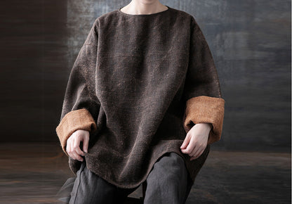 edoa Heavy Weight Mud Tussah Silk Top