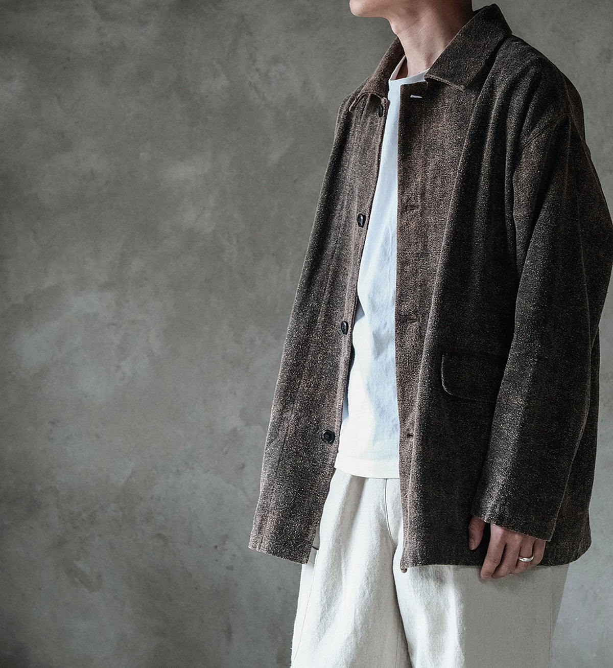 edoa Mud Tussah Silk Work Jacket