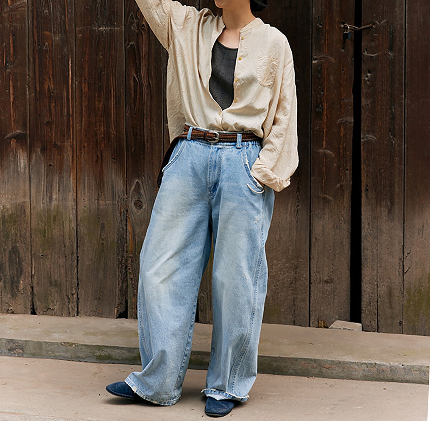 edoa Dupioni Tussah Silk Chinese Over Blouse
