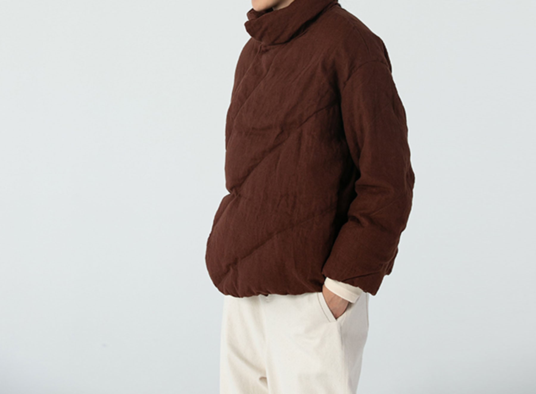 edoa Linen Goose Down Coat
