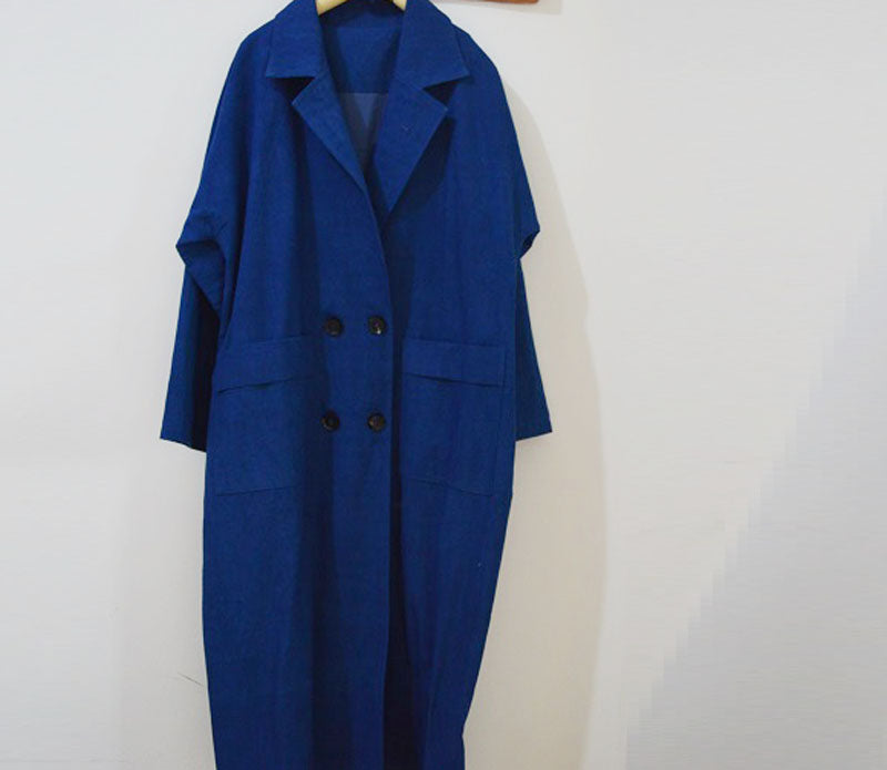edoa Double Breasted Plant dyed Cotton Trench Coat 