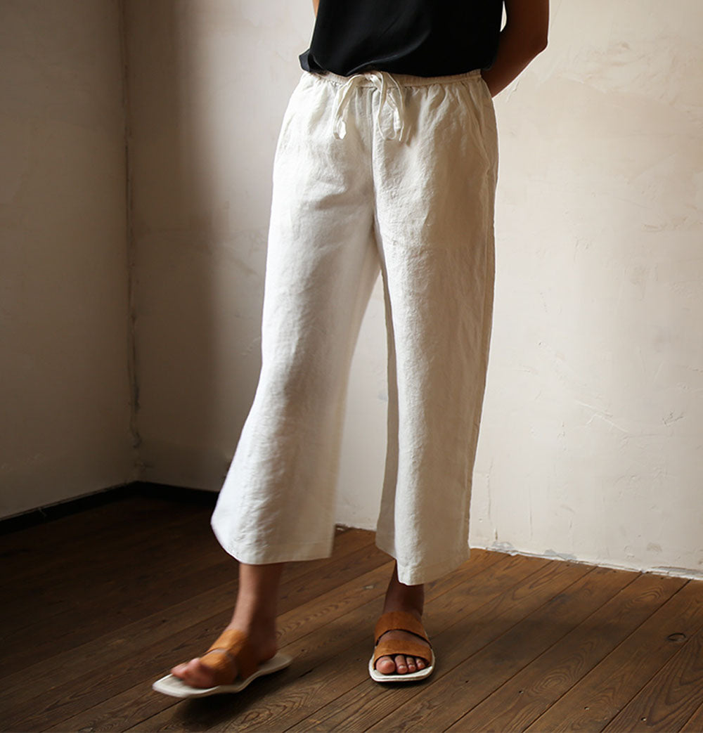 edoa Wide Leg Hemp Linen Pants