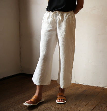 edoa Wide Leg Hemp Linen Pants