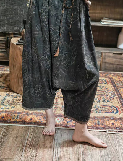 Mud Noil Silk Jacquard Harem Pants pa0170 X317