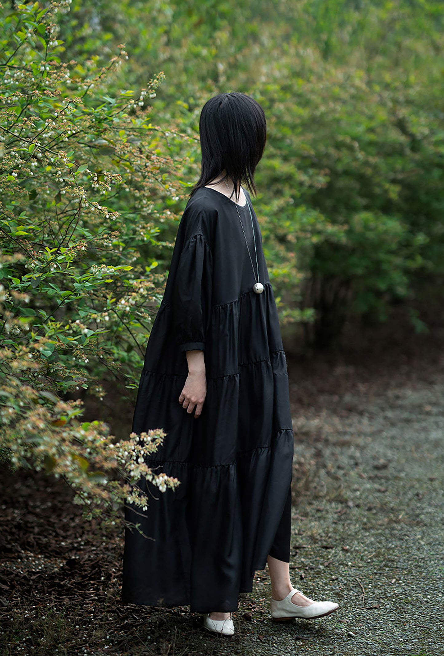 edoa Cake Silk Tiered Dress
