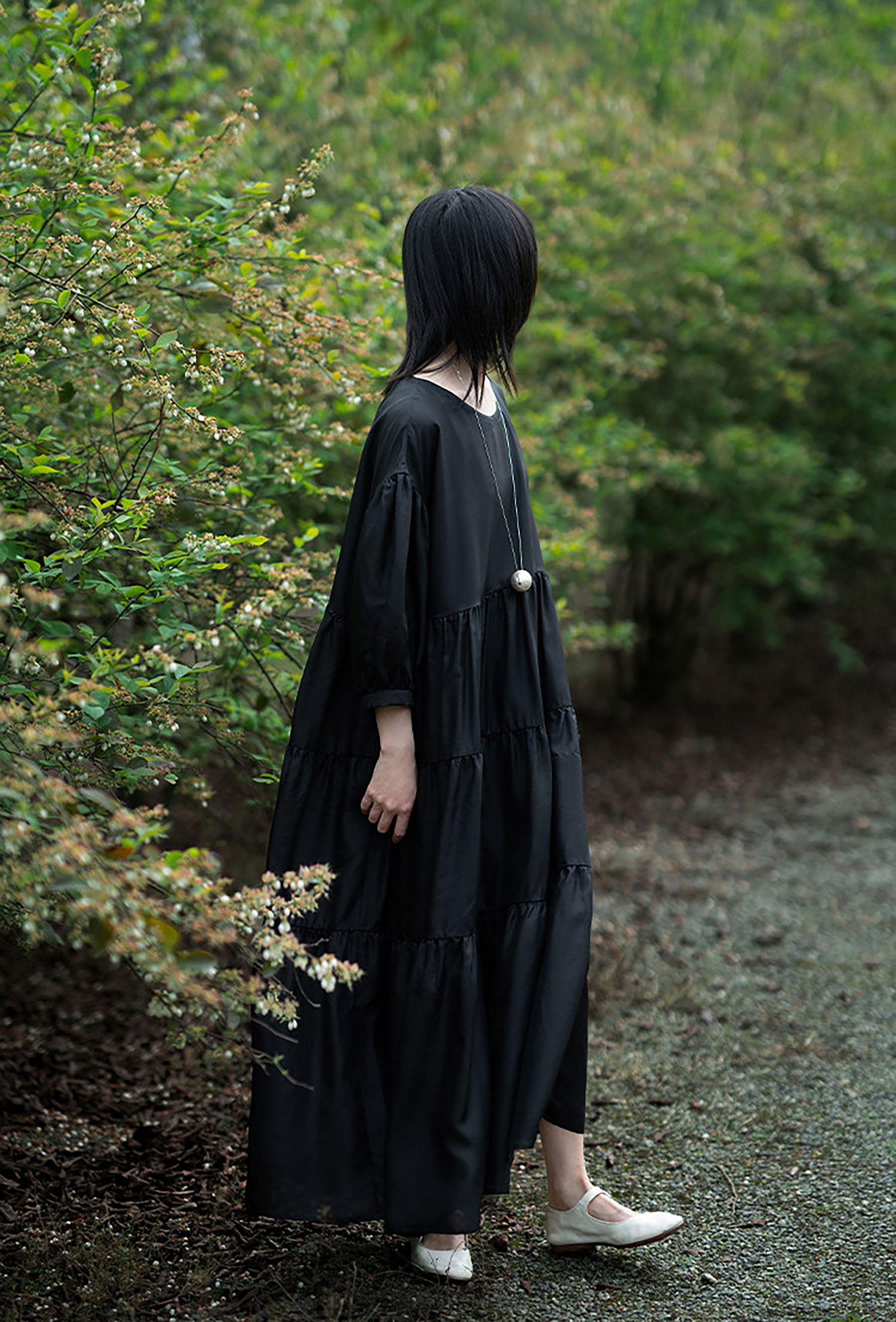 edoa Cake Silk Tiered Dress