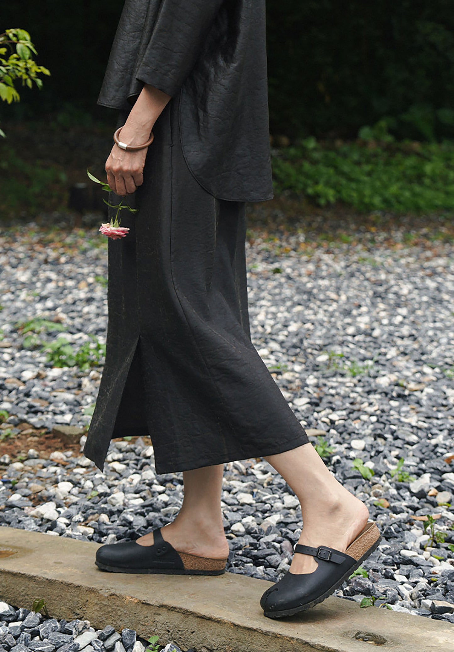 edoa Intangible Cultural Heritage Cracked Mud Silk A-line Skirt