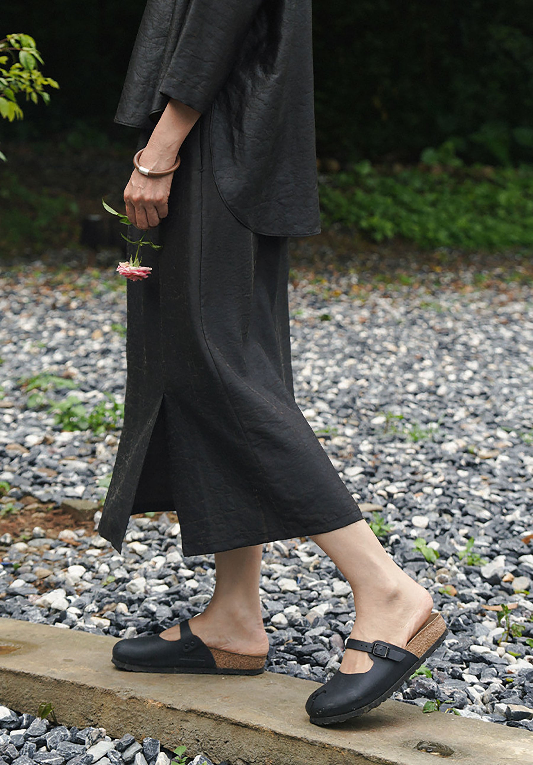 edoa Intangible Cultural Heritage Cracked Mud Silk A-line Skirt