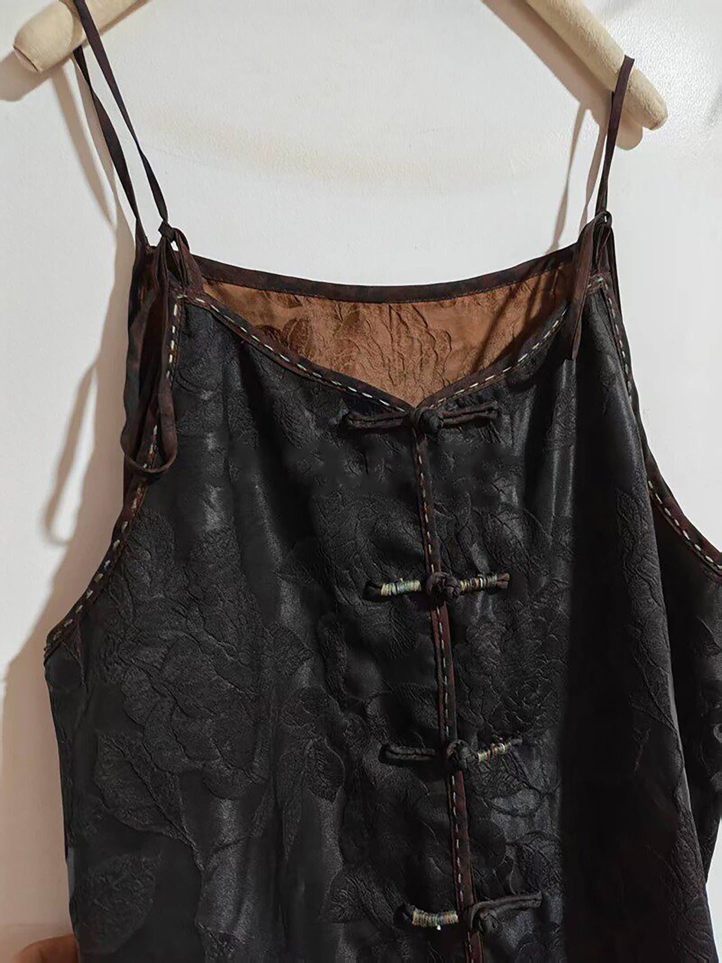 Mud Silk Jacquard Dudou Inspired Cami Top to0318 X316