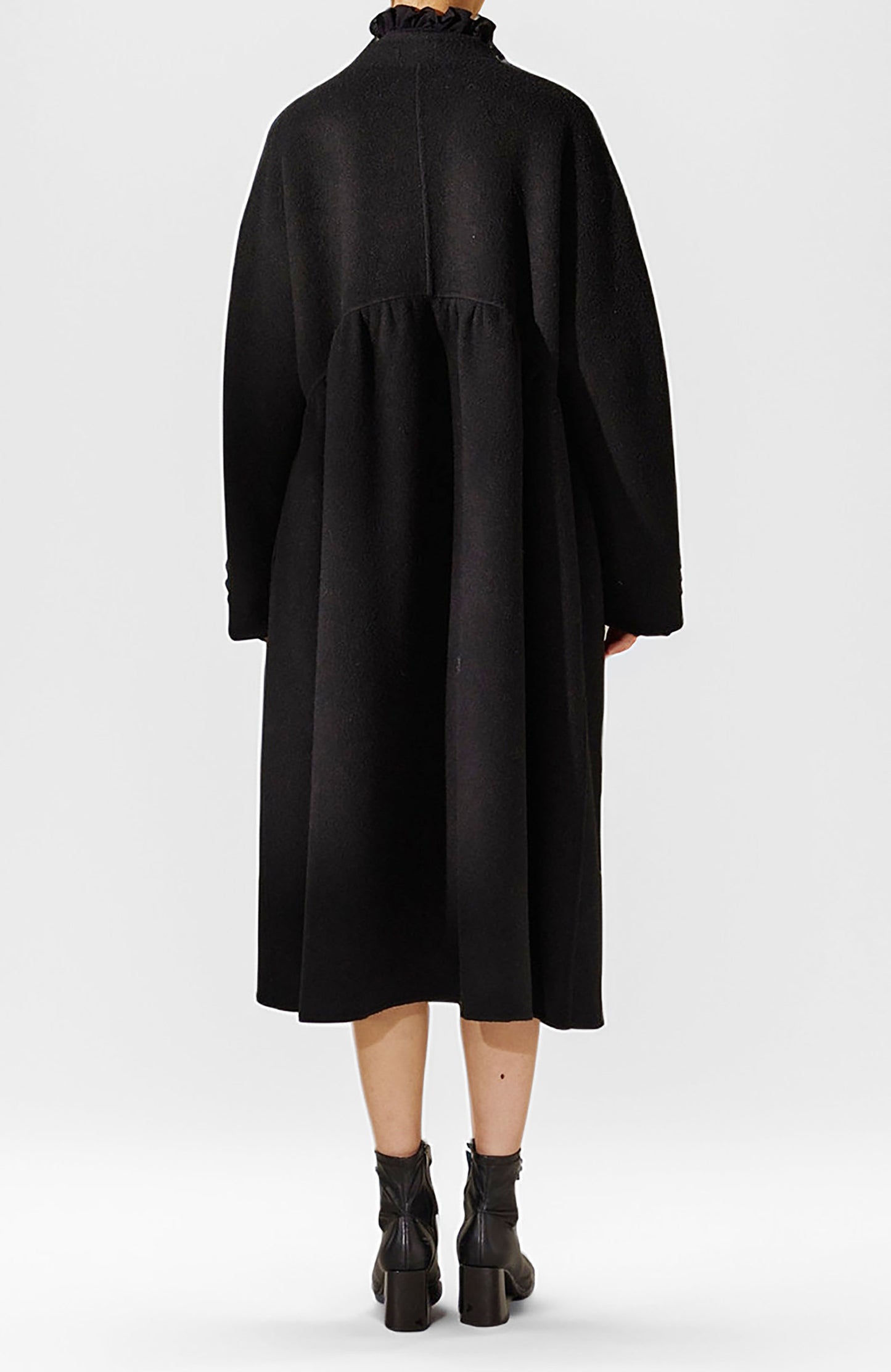 edoa Chinese Style Double-faced Wool Wrap Coat